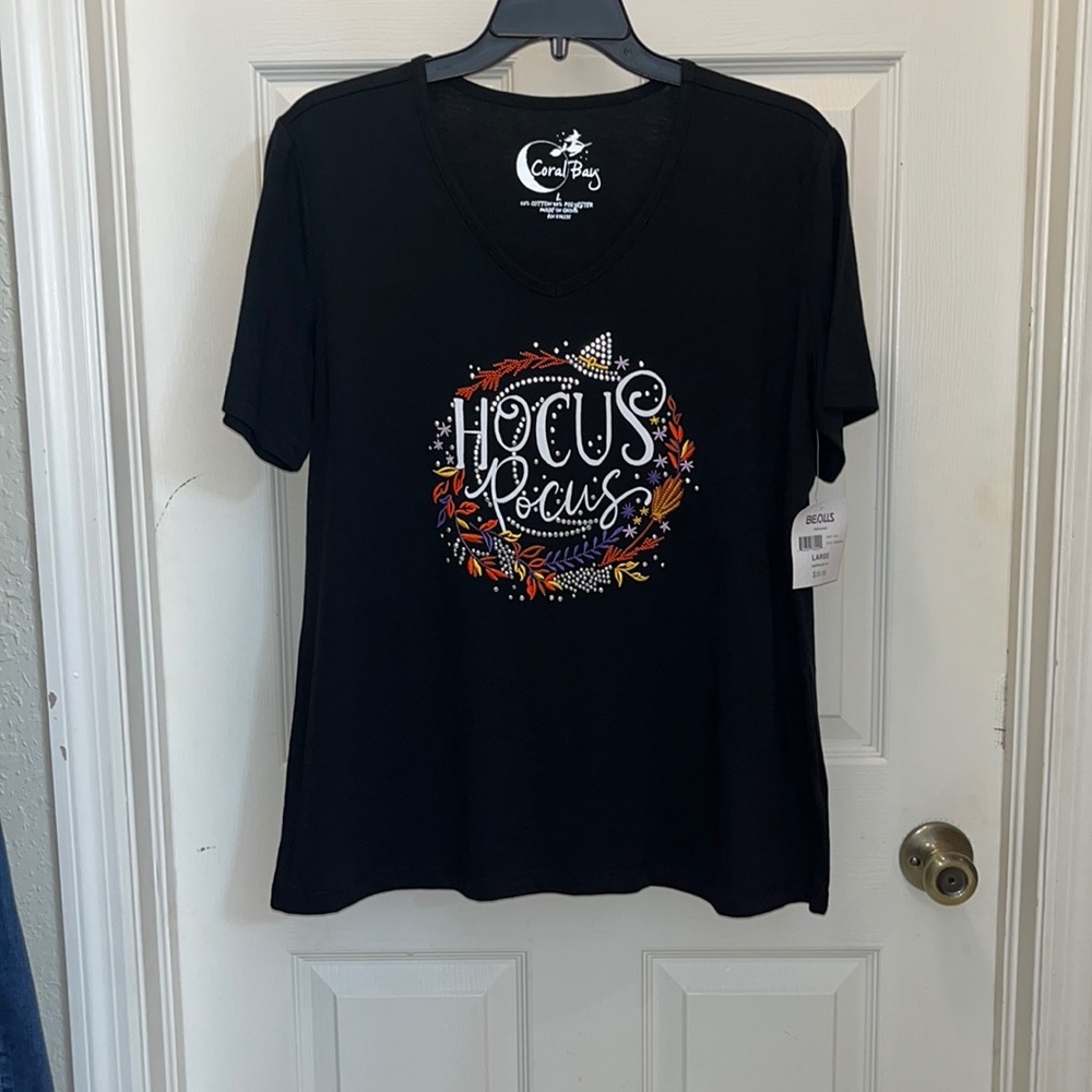 Black size L ladies Halloween tee